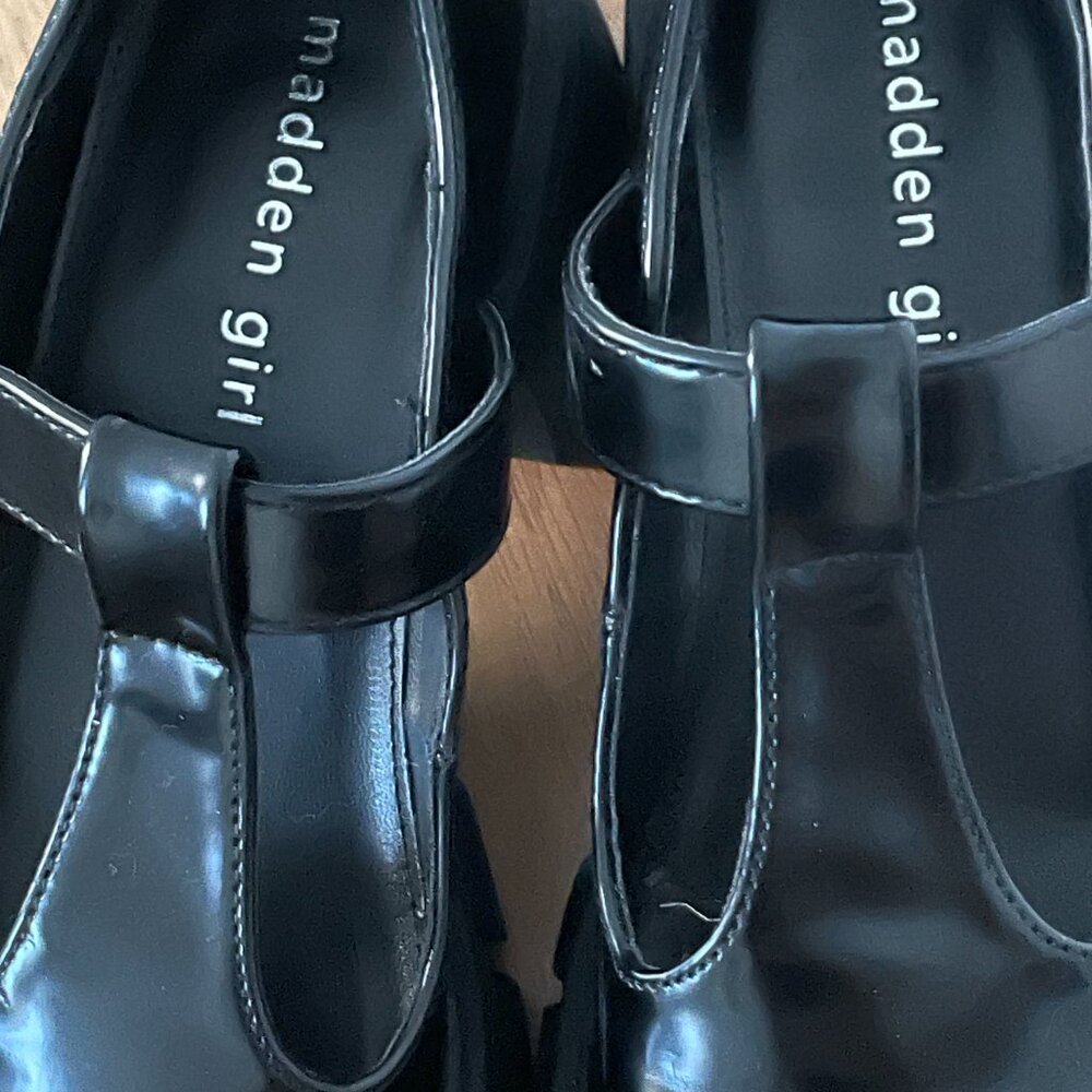 Madden Girl Black Patent Mary Jane Chunky Loafers - Picture 3 of 5